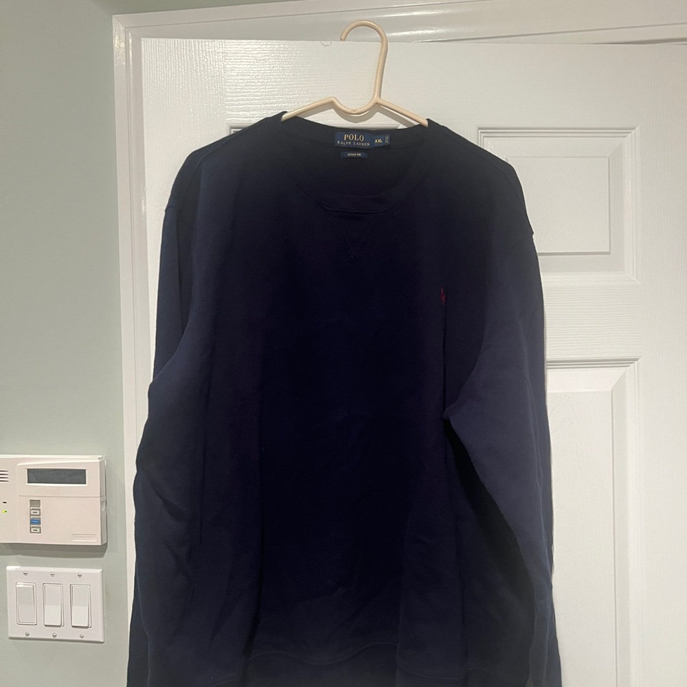 Ralph Lauren Navy Blue Polo Crew Neck Light Mesh Sweatshirt XXL
